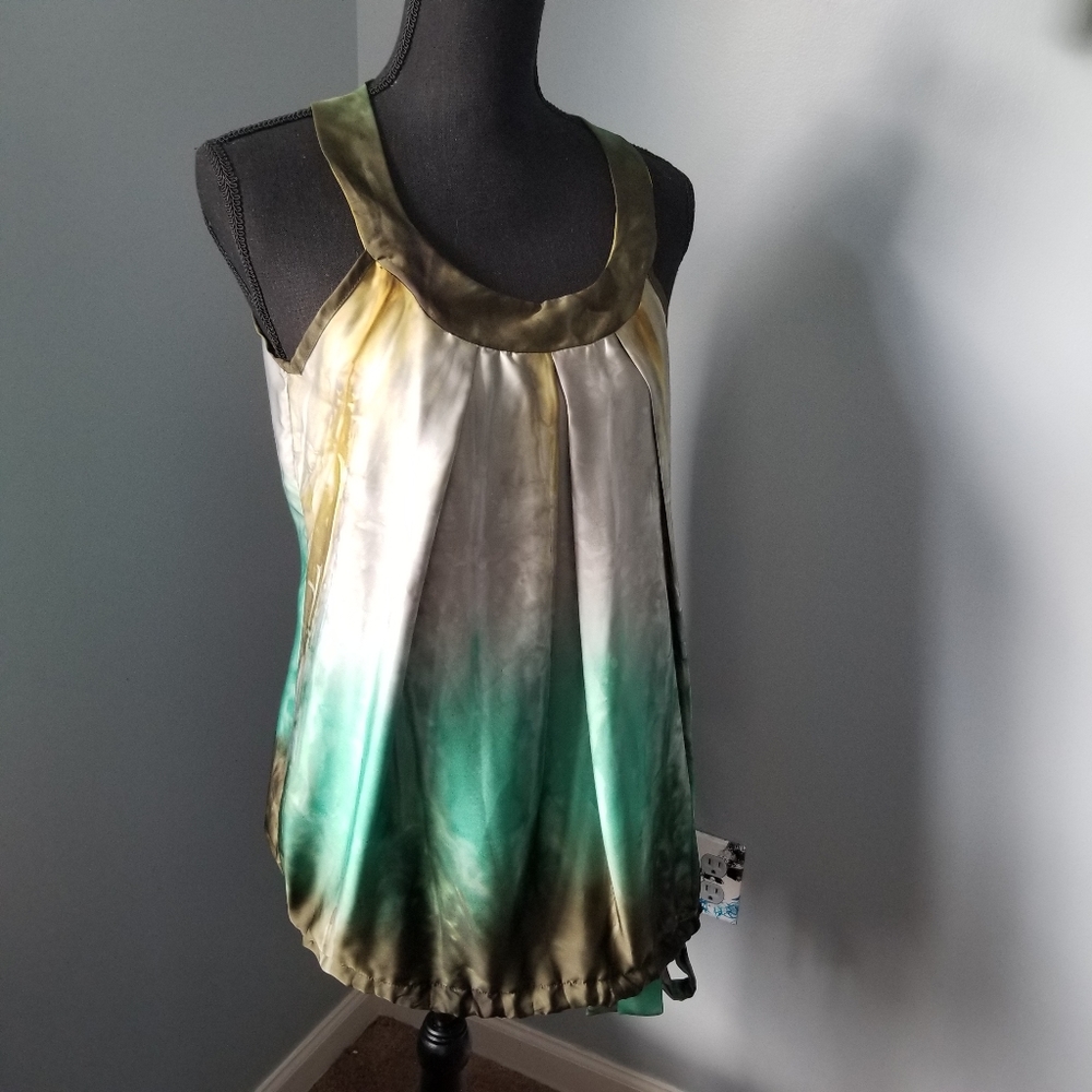 TwentyOne Sleeveless Blouse Green Small Tie Dye